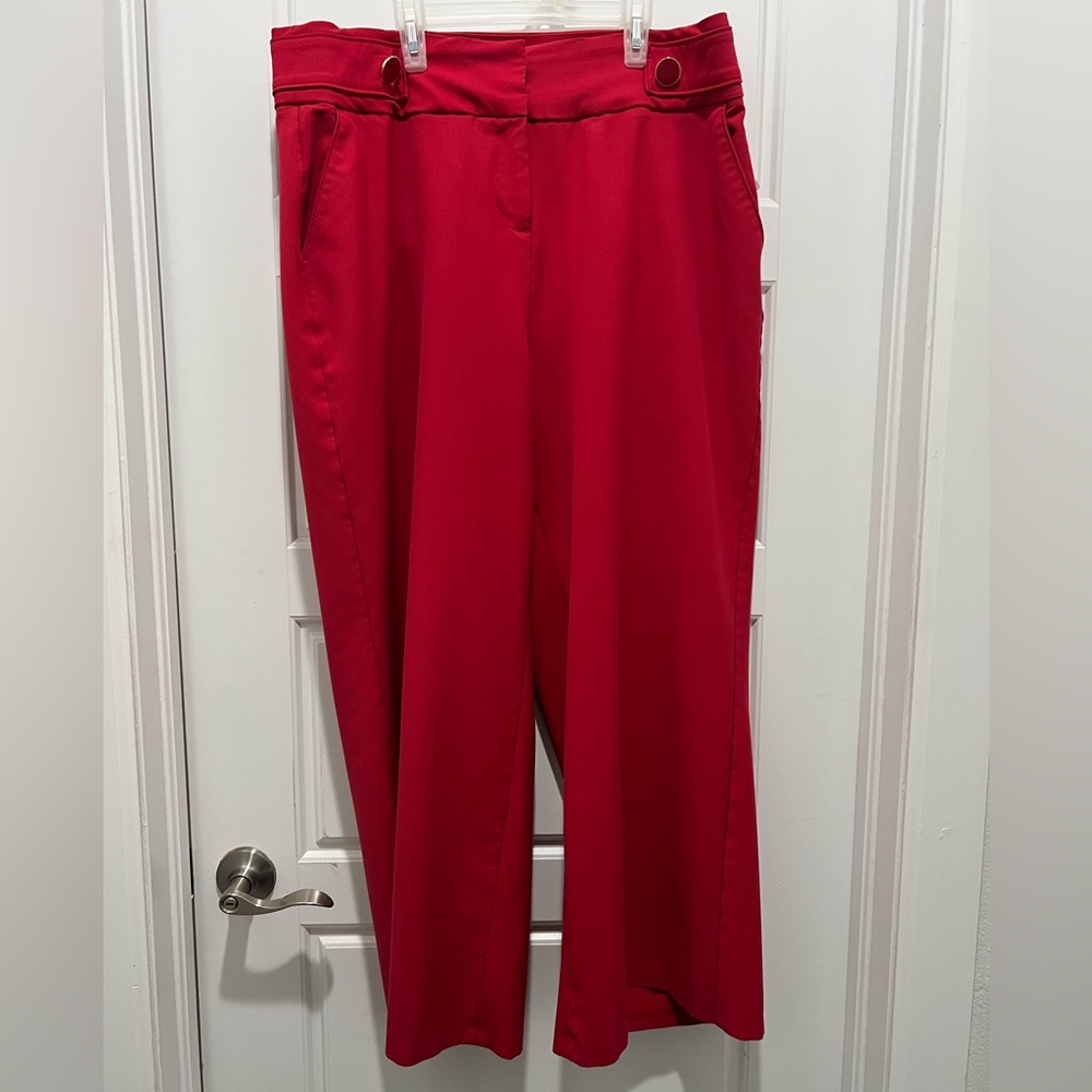High Waisted Red Slacks